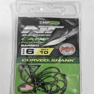 Крючки Карповые CARP PRO Curved Shank NT Series № 6 Nickel Teflon