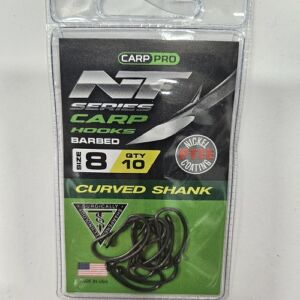Крючки Карповые CARP PRO Curved Shank NT Series № 8 Nickel Teflon